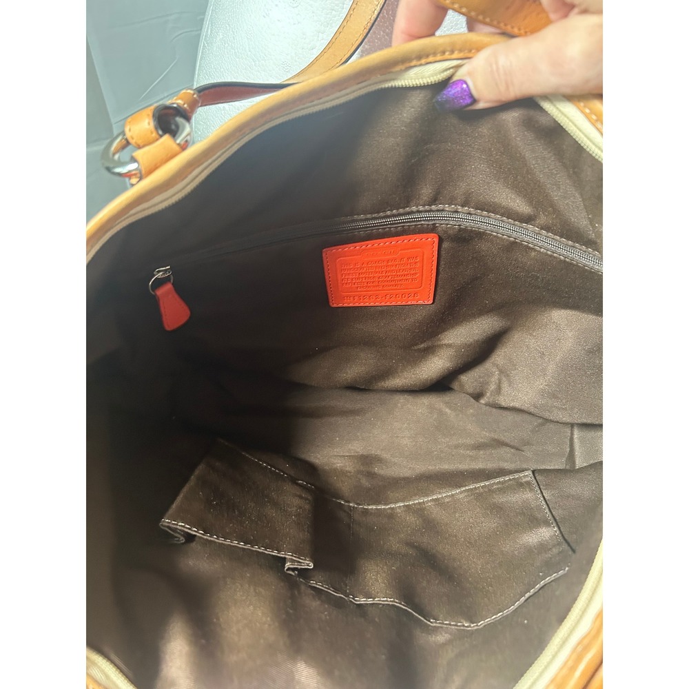 Coach Orange Patent Leather Signature C Bag #81 - Picture 6 of 12